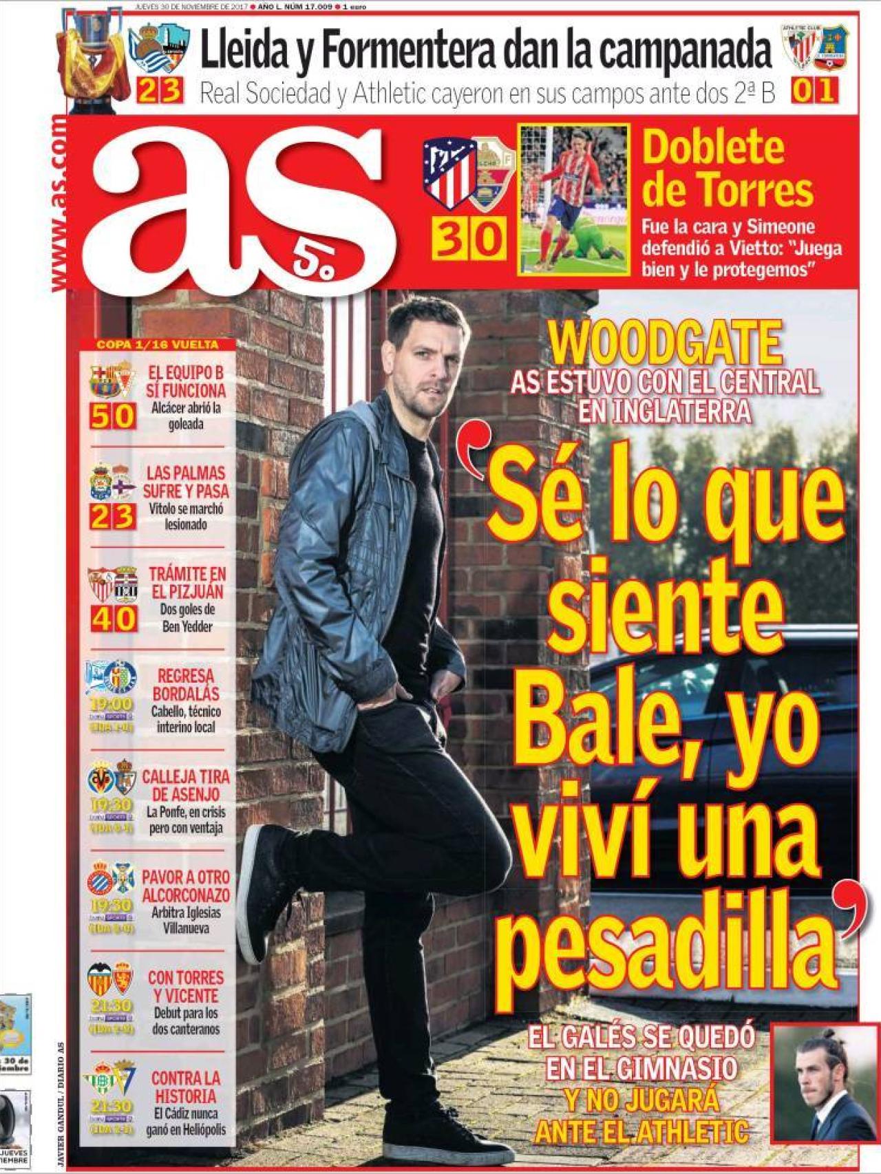 Las portadas de los diarios deportivos del jueves 30 de noviembre