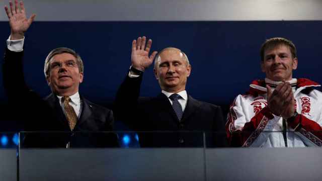 Bach, presidente del COI, y Putin, presidente de Rusia, en los Juegos de Invierno de Sochi 2014.