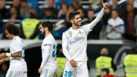 Marco Asensio celebra su gol