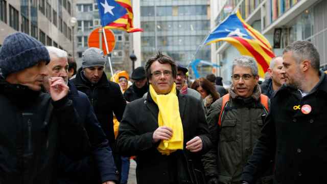 Puigdemont, durante la manifestación independentista en Bruselas. /Reuters