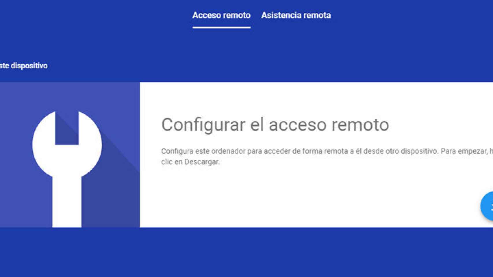 Acceso remoto en Google Chrome.