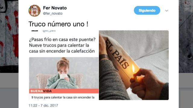 Zascas calentitos a El País por sus trucos para no encender la calefacción