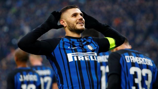 Icardi celebra un gol con el Inter.