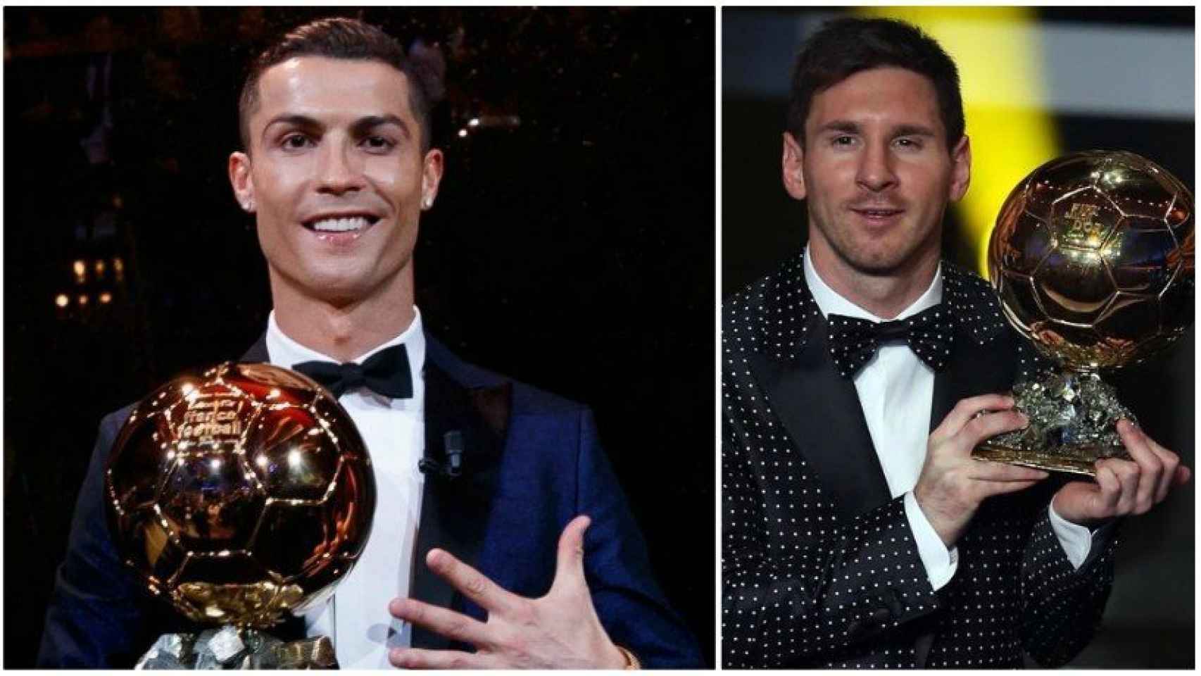 Cristiano y Messi, con el Balón de Oro