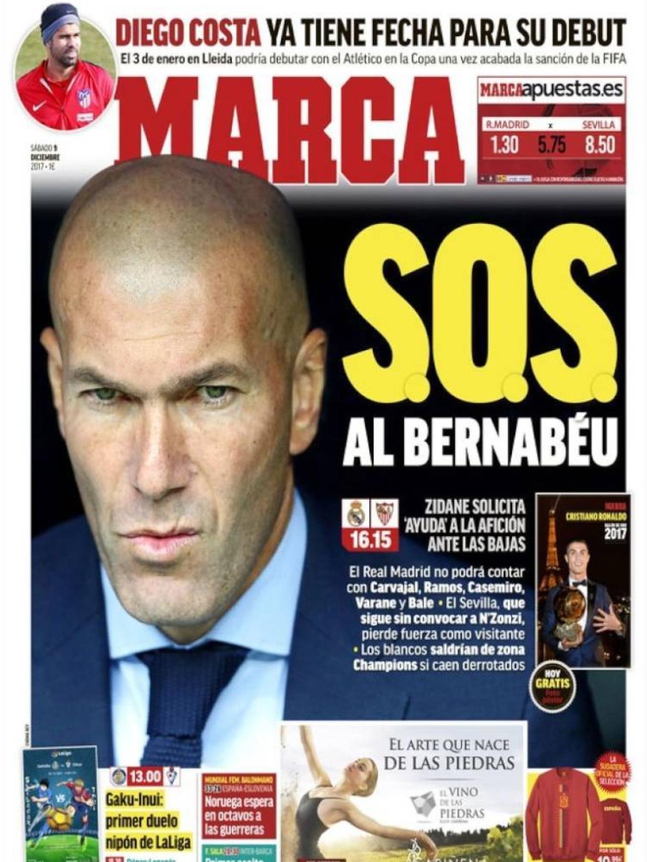 Las portadas de la prensa deportiva del 9 de diciembre