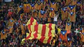 El público del partido F.C. Barcelona-Athletic Club de Bilbao donde tuvo lugar la pitada.