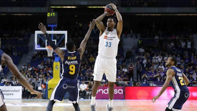 Thompkins durante el partido ante el UCAM de Murcia.