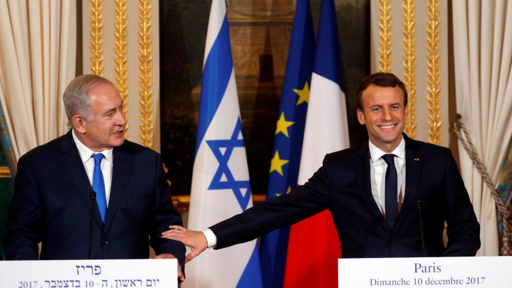 Netanyahu y Macron en el Elíseo.