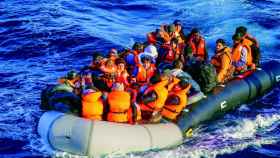 Un grupo de inmigrantes rescatados.
