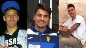 Viti, Calvo y Lucho, los tres futbolistas de la Arandina.