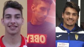 Lucho, Viti y Calvo, los tres futbolistas del Arandina detenidos.