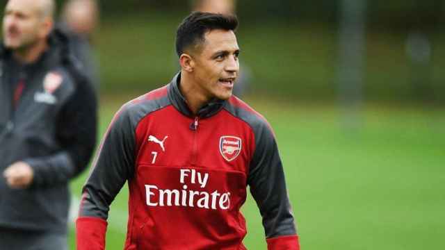 Alexis entrena con el Arsenal. Foto arsenal.com