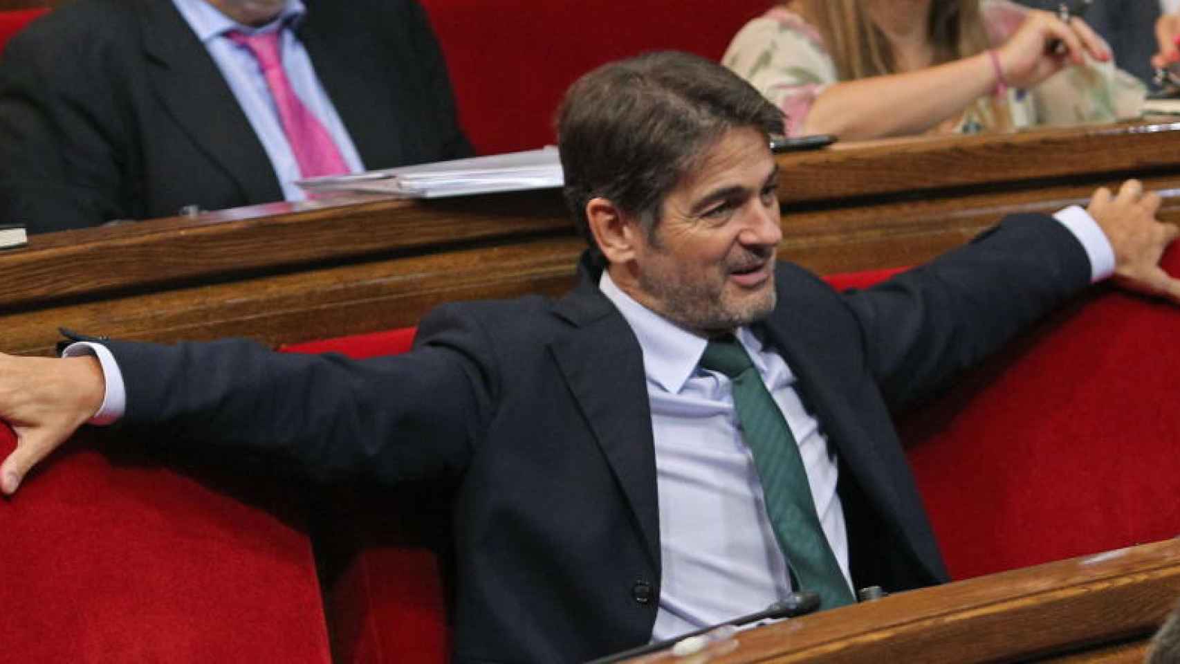 Oriol Pujol, en el Parlamento autonómico catalán.
