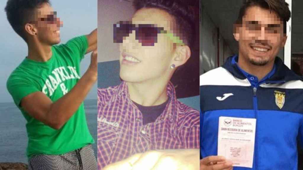 Viti, Lucho y Calvo, los tres futbolistas de la Arandina detenidos.