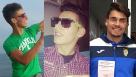 Viti, Lucho y Calvo, los tres futbolistas de la Arandina detenidos.