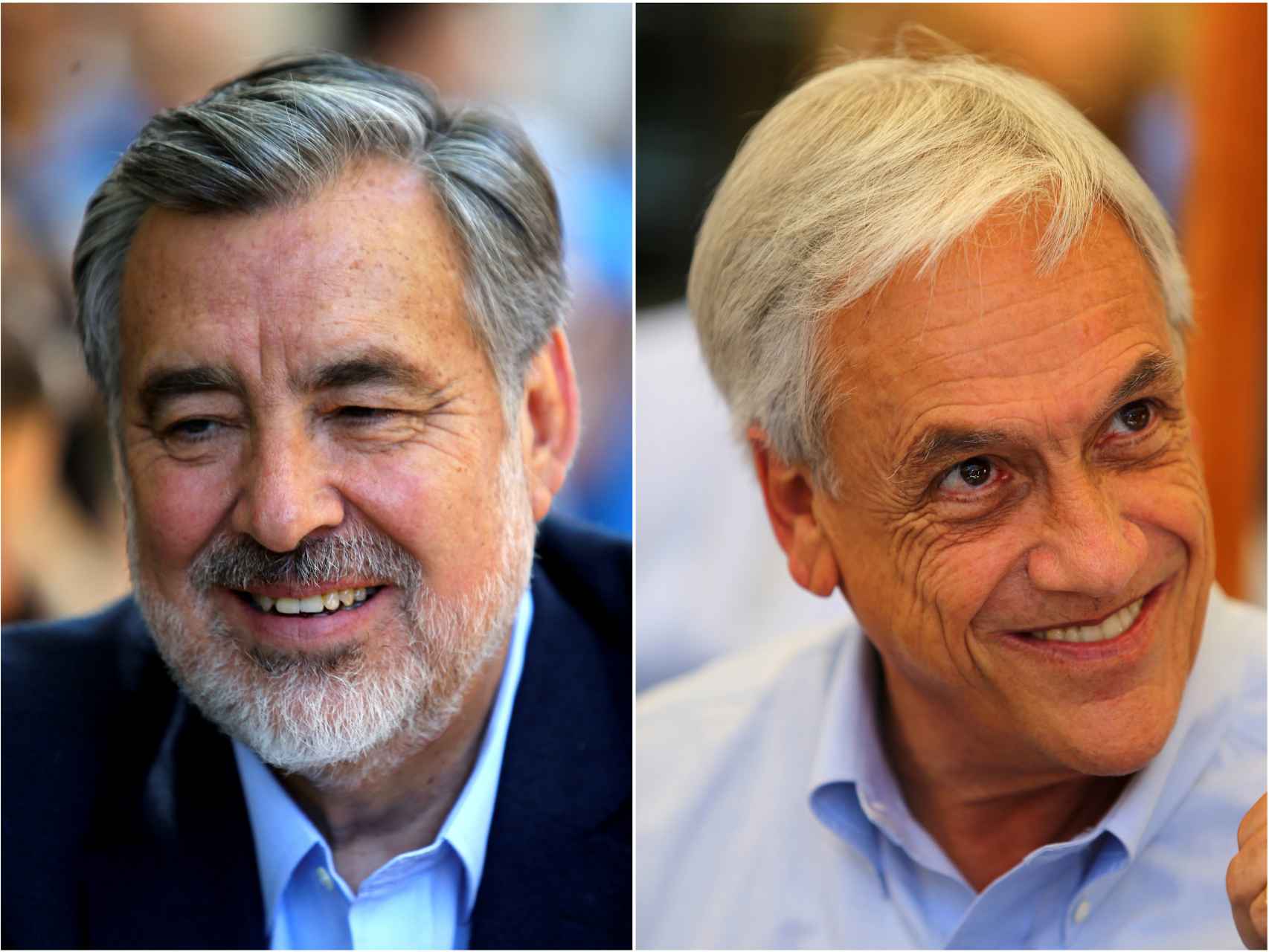 Los dos candidatos presidenciales, Alejandro Guillier y Sebastián Piñera.