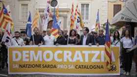 Manifestación en Alguer en solidaridad con Cataluña celebrada el  22 de octubre.