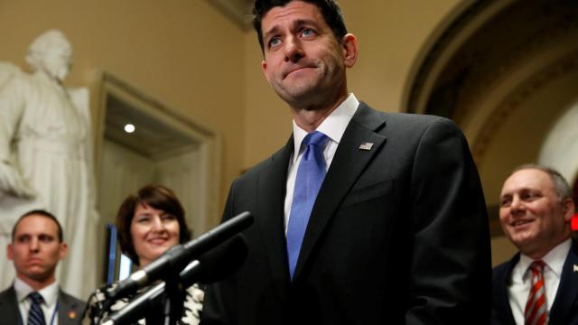 Paul Ryan, en una rueda de prensa después de la aprobación de la reforma