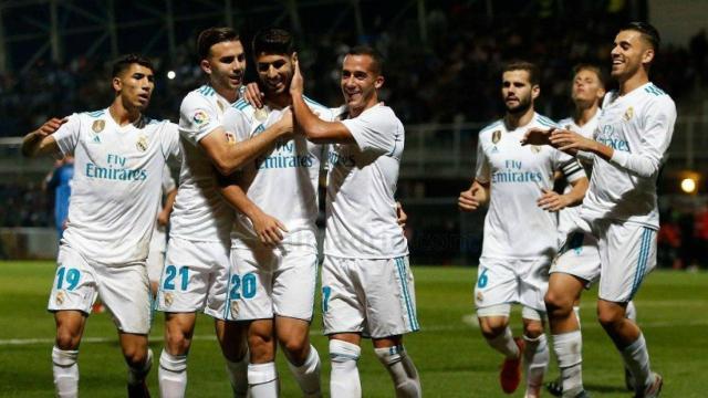 Celebración del gol de Asensio