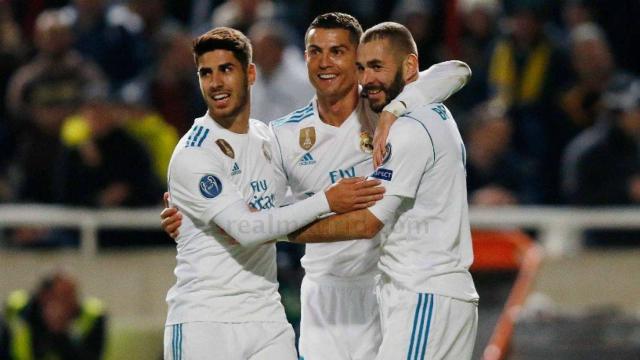 Asensio, Cristiano y Benzema