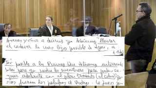 El exgrapo Silva Sande y un extracto de la carta enviada al juez.
