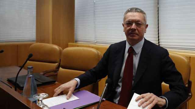 El expresidente de la Comunidad de Madrid, Alberto Ruiz-Gallardón, en la comisión de investigación de corrupción de la Asamblea.