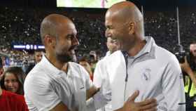 Guardiola y Zidane durante la gira de pretemporada.