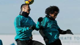 Cristiano y Marcelo entrenan