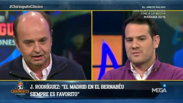 Juanma Rodríguez y Quim Domènech, en El Chiringuito. Foto: Twitter (@elchiringuitotv)