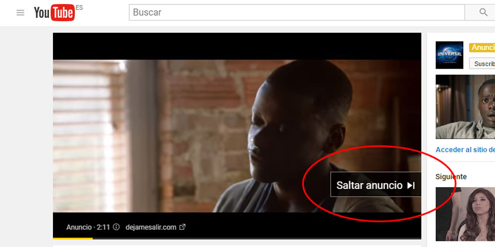 saltar anuncio youtube