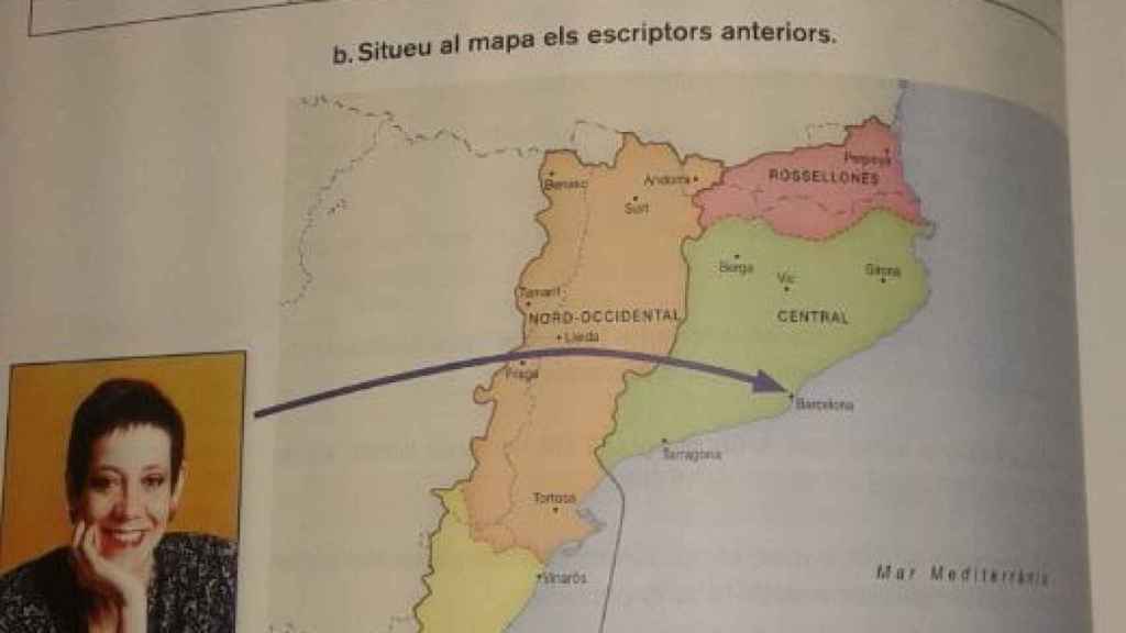 Los mapas de los Países Catalanes se ven en varios libros de texto.