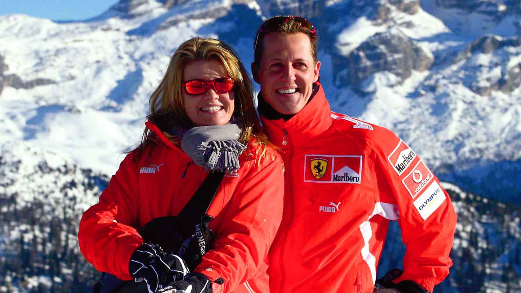 Michael Schumacher y su mujer en una imagen de 2013 en la estación de esquí de Maddona de Campiglio.