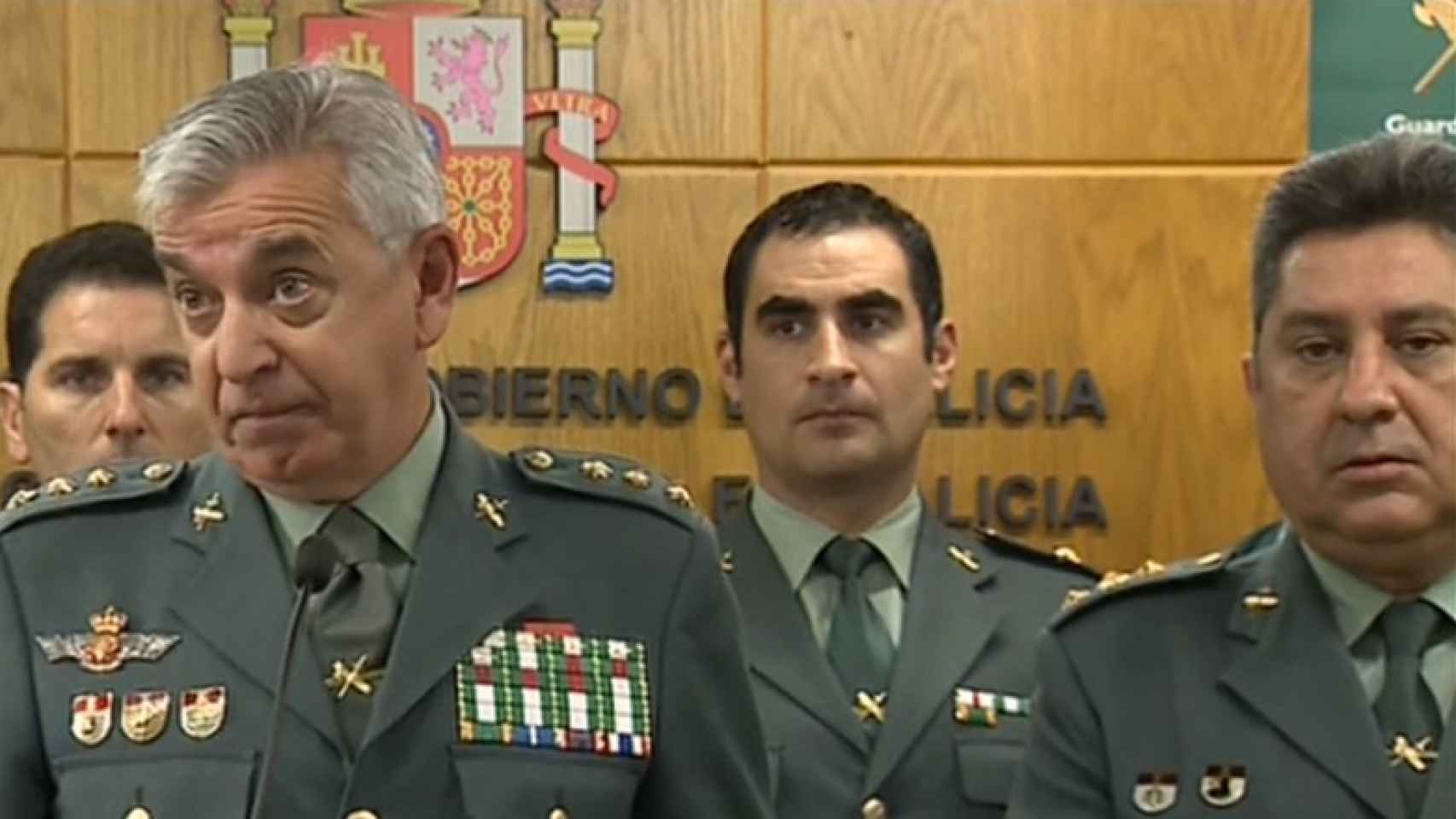 Sánchez Corbí, en la rueda de prensa sobre el caso Diana Quer, acompañado del coronel Jambrina.