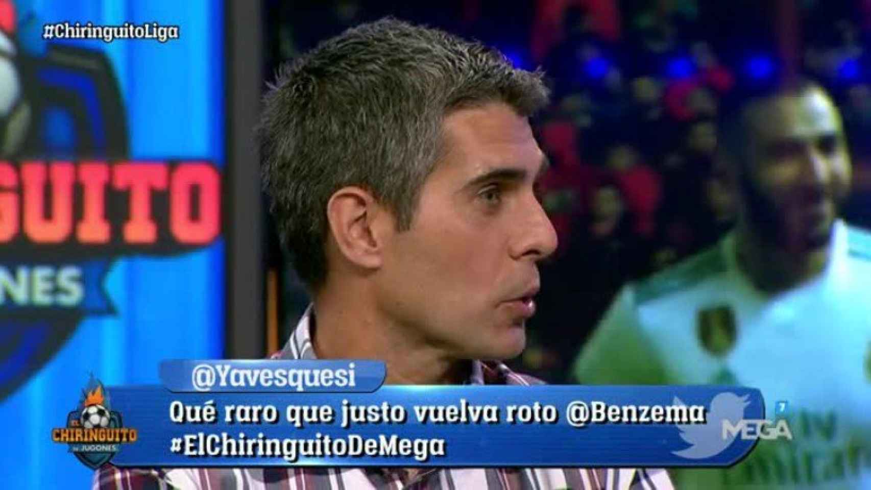 Jose Luis Sanchez, en El Chiringuito. Foto: Twitter (@elchiringuitotv)