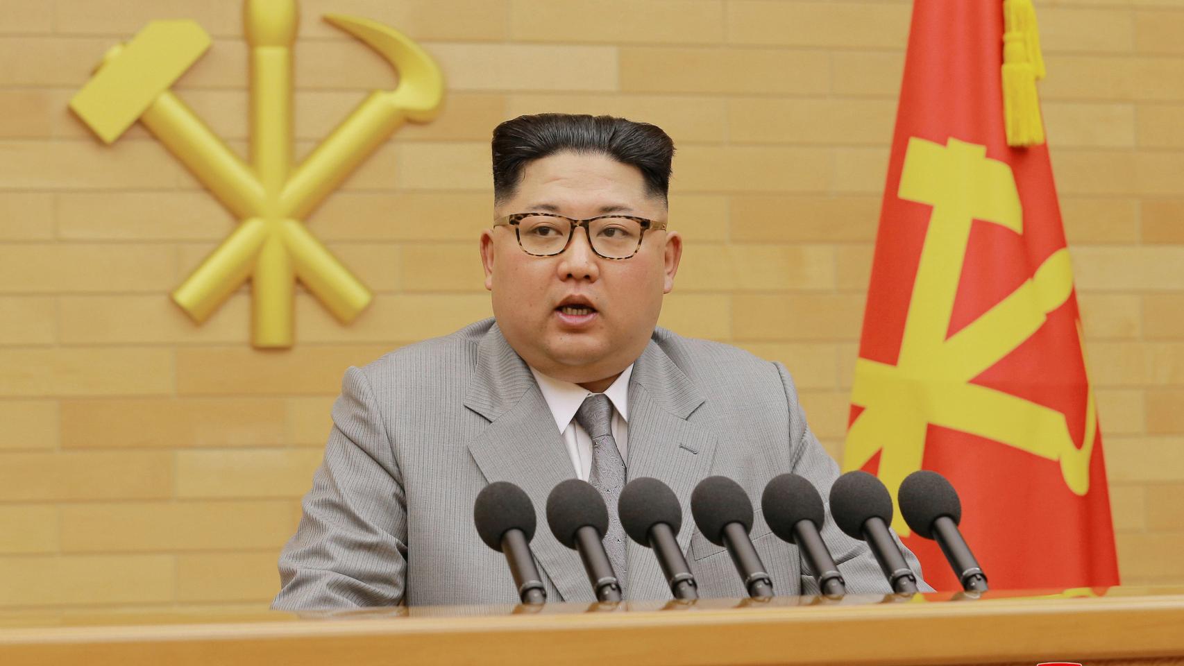 Kim Jong-Un, durante el discurso de Año Nuevo.