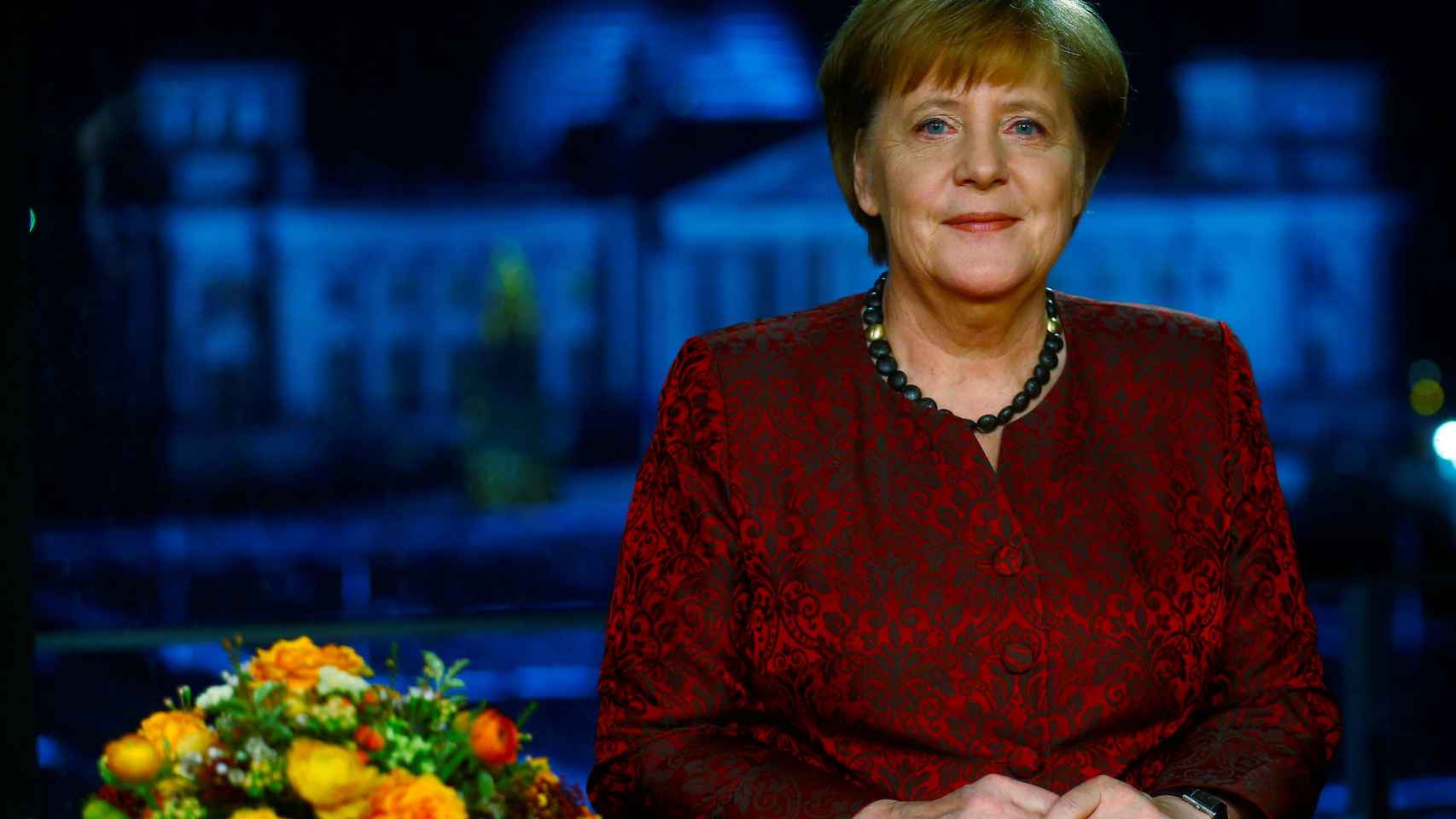 La canciller Merkel, durante su discurso de año nuevo