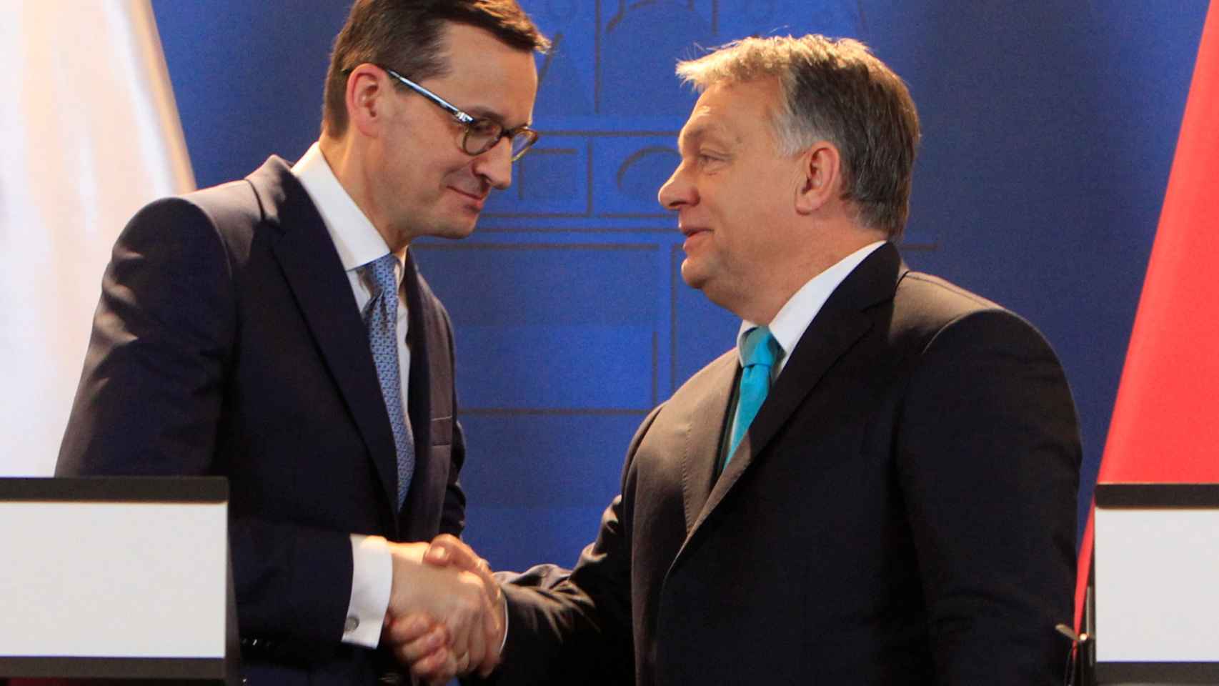 Los primeros ministros de Polonia y Hungría,  Mateusz Morawiecki y Viktor Orban