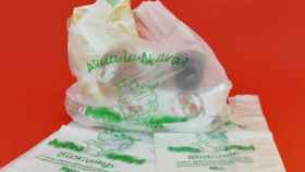 Una bolsa biodegradable en Italia.