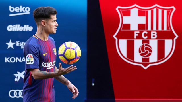 Coutinho, en la presentación del Barcelona.