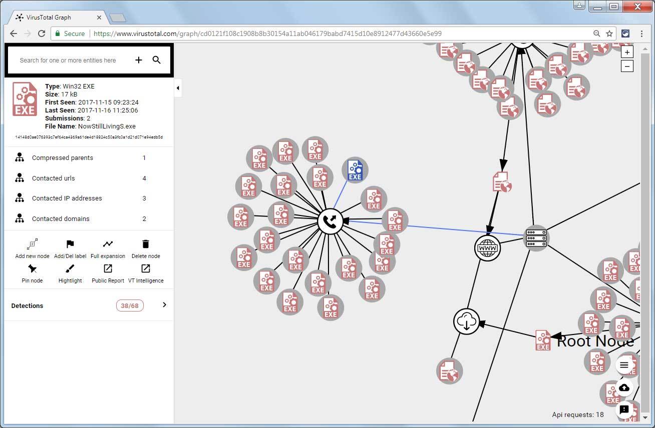 virustotal graph comprobar virus online archivos grafico