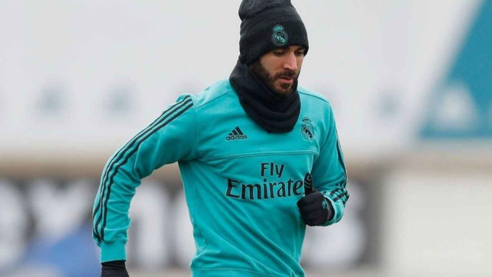 Karim Benzema, en el entrenamiento
