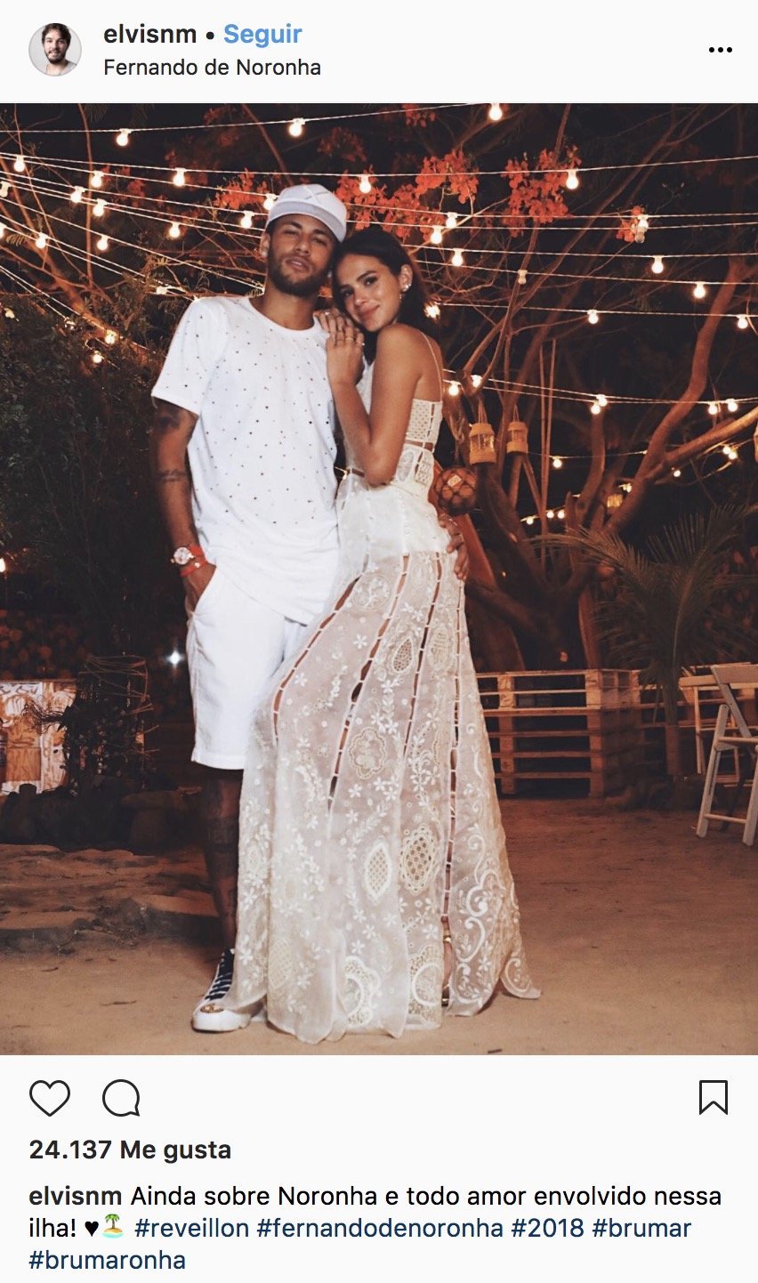 Neymar, junto a su novia Bruna Marquezine