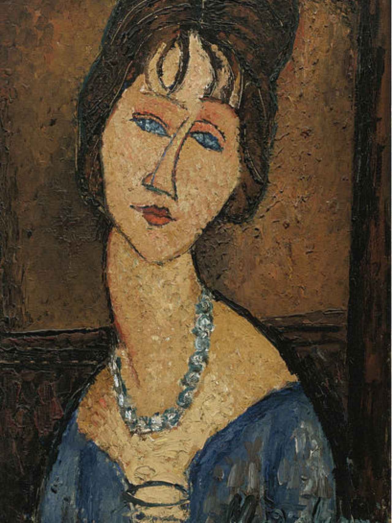 Retrato de Jeanne Hébuterne con collar.