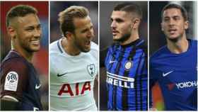 Los posibles fichajes de verano de Real Madrid: Neymar, Kane, Hazard e Icardi.