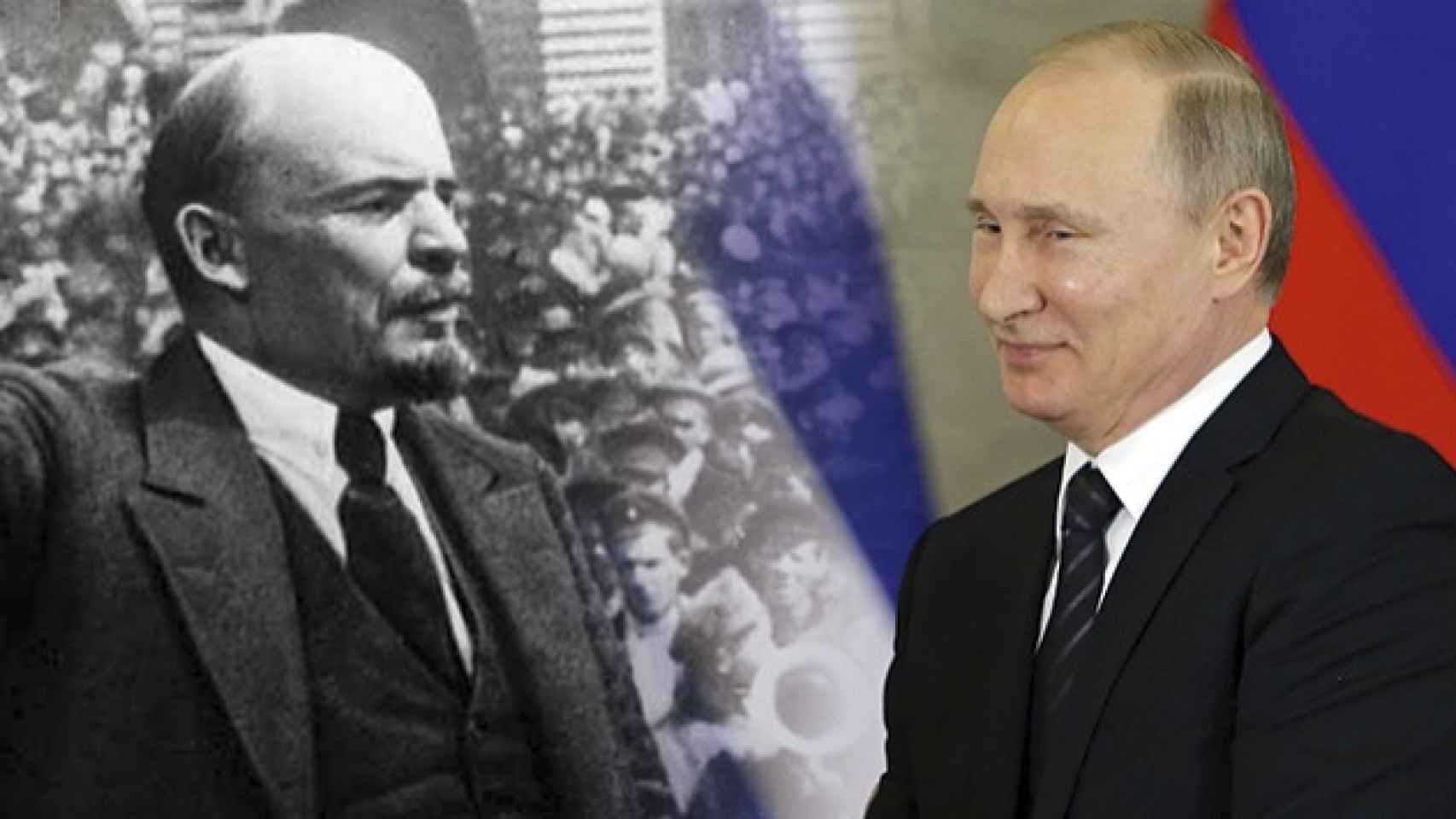 Lenin y Putin en un fotomontaje.