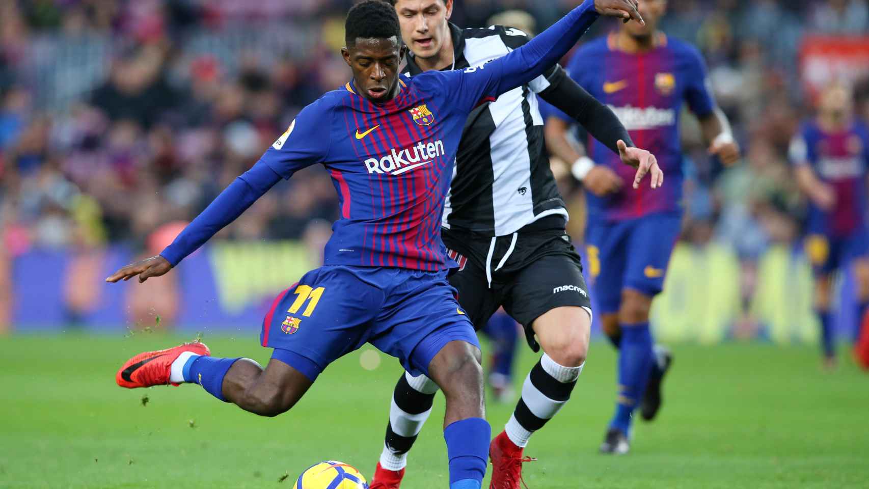 Ousmane Dembélé, en el partido Barcelona - Levante.