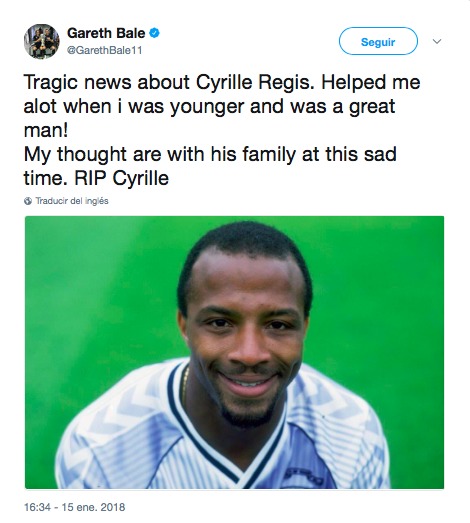 La emotiva despedida de Bale de su mentor Cyrille Regis