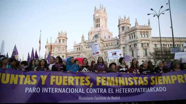 Manifestación con motivo del Día Internacional de la Mujer en Madrid de 2017.