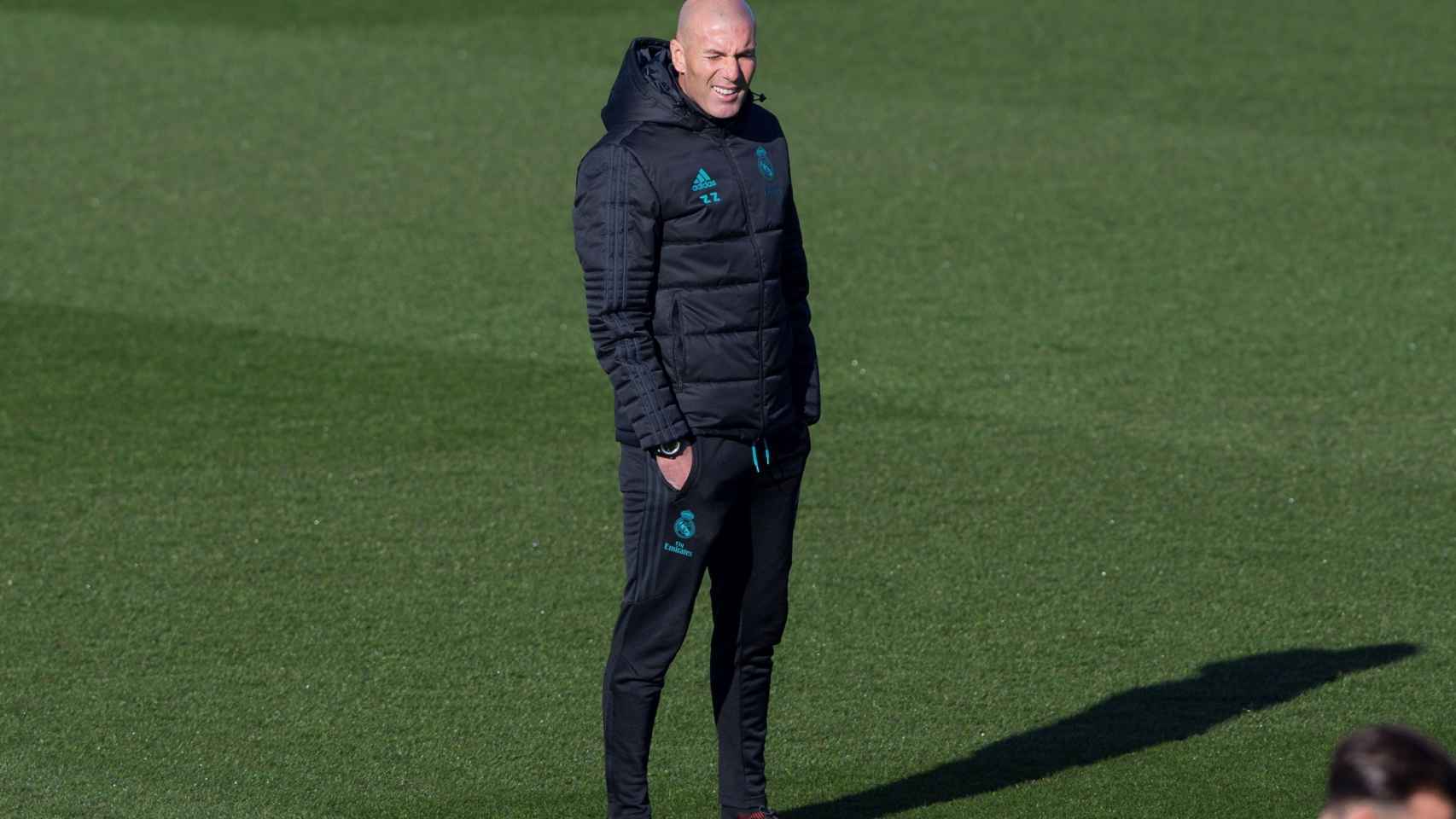 Zidane, en el entrenamiento del miércoles.
