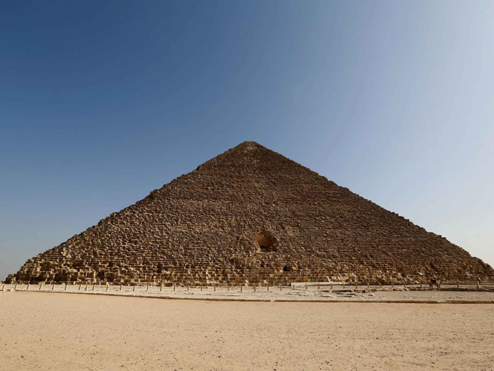 Cara Norte de la pirámide, donde trabajó el equipo de Scan Pyramids.